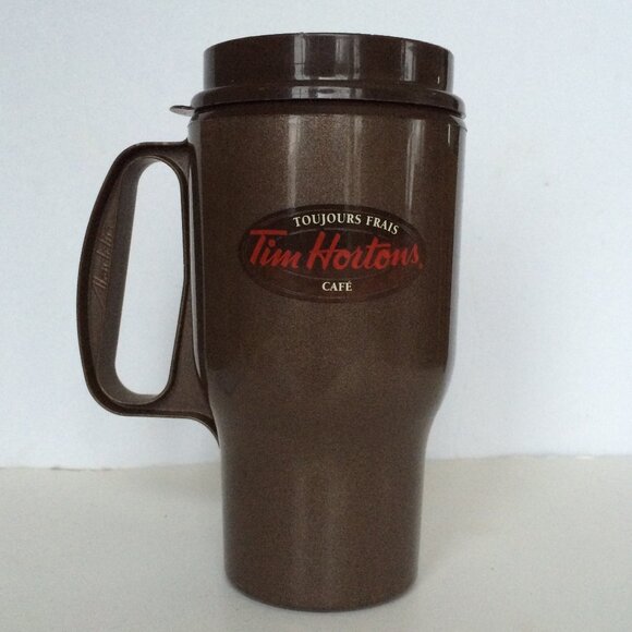 Tim Hortons Aladdin Plastic Coffee Travel Mug Lid Brown - Picture 3 of 9
